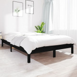 Cadru de pat, negru, 120x200 cm, lemn masiv de pin GartenMobel Dekor, vidaXL