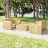 Gossi set mobilier de gradina, 3 piese, lemn masiv pin tratat