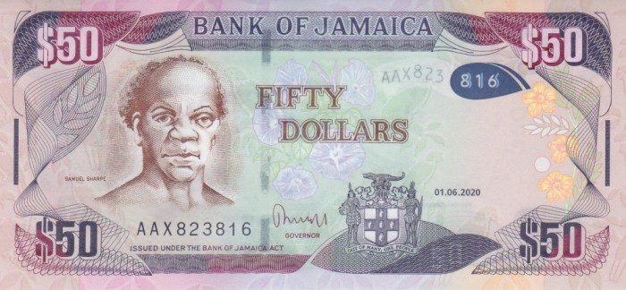 Bancnota Jamaica 50 Dolari 2020 - P94 UNC ( vezi descriere )