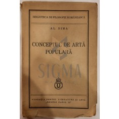 AL DIMA, Conceptul de arta populara, 1939
