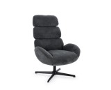 Cumpara ieftin Fotoliu rotativ otel negru poliester gri antracit Violante 76x86x106h