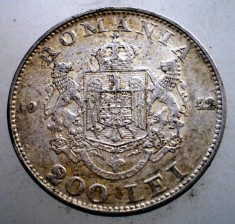 R.131 ROMANIA MIHAI I 200 LEI 1942 ARGINT foto