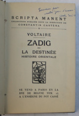 ZADIG OU LA DESTINEE - HISTOIRE ORIENTALE par VOLTAIRE , desinee et gravee par GENEVIEVE ROSTAN , EXEMPLAR NUMEROTAT 1606 DIN 1950 PE HARTIE CHESTERFI foto