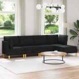 vidaXL Set de mobilier pentru living cu pernă 5 pcs Negru Țesătură 3413686