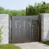 vidaXL Poartă de grădină Negru 105 x 100 cm Oțel vopsit &icirc;n pulbere