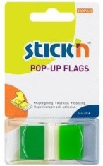 Film Index Autoadeziv 45 X 25mm, 50 File/set, Cu Dispenser, Stick&amp;quot;n Pop-up - Transparent/verde foto