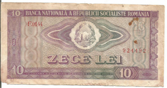 bancnota-10 lei 1966