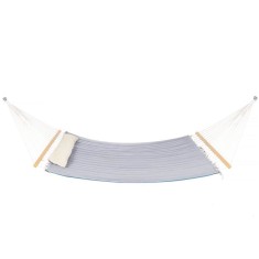 Hamac, poliester, matlasat, cu perna, gri si bej, max 250 kg, 200x140 cm, Springos foto