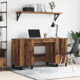 vidaXL Birou cu raft cu ușă Lemn vechi 140 x 50 x 75 cm Lemn compozit 879528