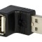 Adaptor USB 2.0 Unghi Aurit USB A Soclu la USB A Mufă