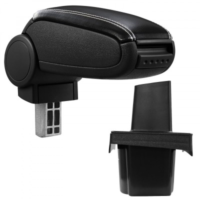 Cotieră pentru &amp;Scaron;koda Octavia 2 (02.2004-06.2013) negru piele ecologica cu cusatura alba () foto