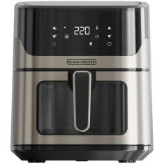 Friteuza cu aer cald BXAF6500E, 6.5 l, Capacitate mancare 1.3 kg, 1600 W, 8 programe, Temperatura ajustabila 80-220 C, Argintiu/Negru