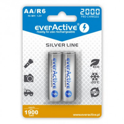 2 x baterie everActive R6/AA Ni-MH 2000 mAh Silver Line foto