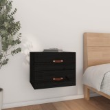 VidaXL Noptiere de perete, negru, 50x36x40 cm