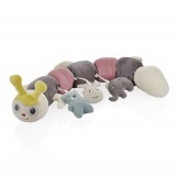 Protectie laterala patut multifunctionala cu jucarii din plus BabyJem, Roz, 80 cm, 0+ luni
