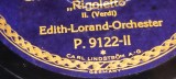 PLACA GRAMOFON / PATEFON. PARLOPHON Grobe fantasie aus der oper RIGOLETTO VERDI