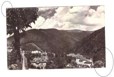 CP Sinaia - Vedere, RPR, circulata 1958, doua colturi indoiate foto