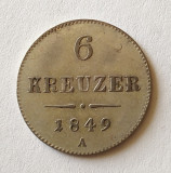 Austria - 6 Kreuzer 1849 A - Argint