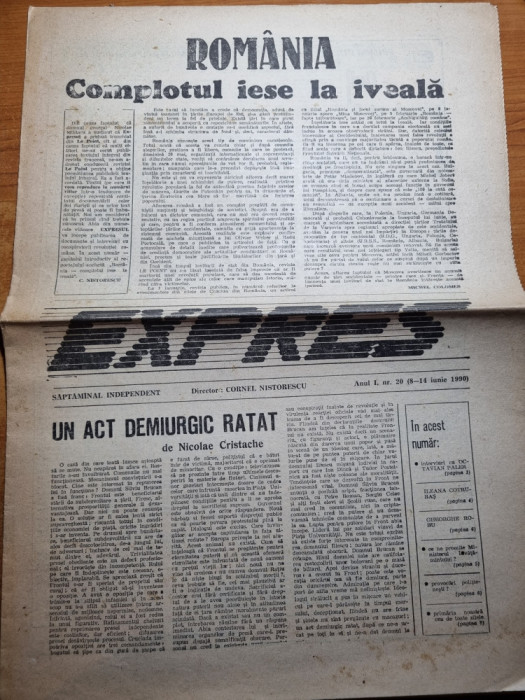 ziarul expres 8-14 iunie 1990-interviu octavian paler
