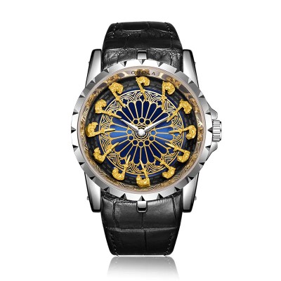 Ceas barbatesc de mana Onola Quartz Analog Casual Fashion Negru Auriu foto