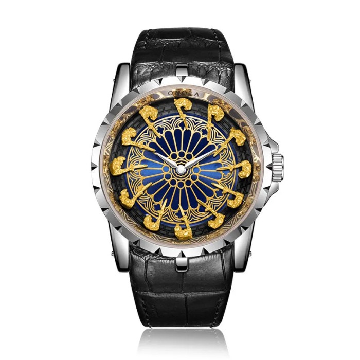 Ceas barbatesc de mana Onola Quartz Analog Casual Fashion Negru Auriu