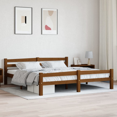 vidaXL Cadru de pat, maro miere, 180x200 cm, lemn masiv de pin foto