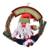 Coronita decorativa cu mesaj Craciun Fericit in engleza &quot;Merry Christmas&quot;, decoratiune suspendabila, de agatat de perete, geam sau usa, impodobita cu