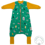 Cumpara ieftin Sac de dormit cu picioruse si maneca lunga detasabila Woodland Animals 120 cm +