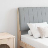 Cumpara ieftin Tablie tapitata Gri deschis 135 cm Lemn de pin masiv