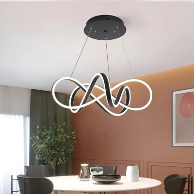 Lustra LED suspendata cu telecomanda LT331/3UGD 51W, lumina Rece/Calda/Neutra, Dimabila, Negru, Inaltime Reglabila ModernLight Concept foto