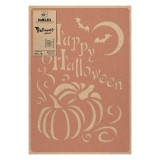 Halloween Reutilizabil Plastic Șablon // HAPPY HALLOWEEN &ndash; DOVLEAC - MARE (59x95cm)