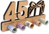 Decoratiune aniversara pentru 45 de ani Anyunkey, lemn, maro, 20 x 11 cm