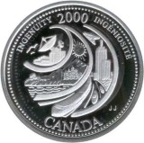 D2 Canada 25 cents 2000/ The entry into the third millennium series - Ingenuity/argint .925 ,6 g / /Proof