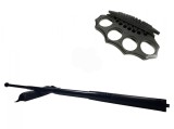 Cumpara ieftin Set Baston Telescopic Otel Negru 64cm + Box Autoaparare Ideallstore, Extensibil 20cm, Diametru 3cm, Pumnal