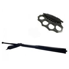 Set baston telescopic din otel, negru, 64 cm + box negru model nou