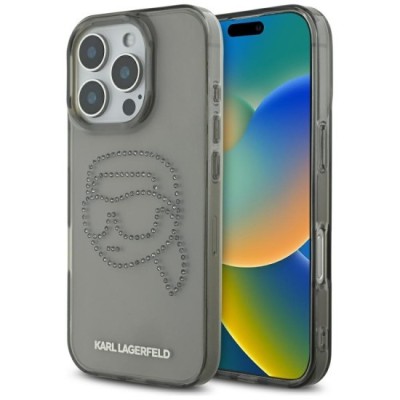 Husa pentru iPhone 16 Pro - Karl Lagerfeld IML Rhinestones (KLHCP16LHKHDCELK) - Karl Head foto
