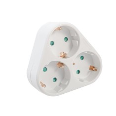 Triplu Stecher SPACER, Schuko, max 3500W, 16A, protectie copii, 3 prize Schuko, 1 stecher Schuko, &amp;quot;SPMS-3-WH&amp;quot; (timbru verde 0.8 lei)