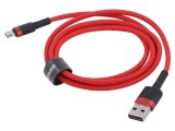 Cablu USB 2.0 High Speed 1m roșu textil 2,4A