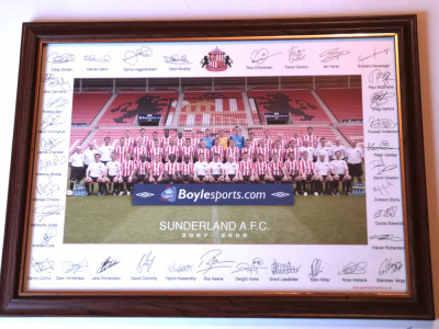 Foto-poster inramat- echipa de fotbal AFC SUNDERLAND(Anglia) autografe printate foto