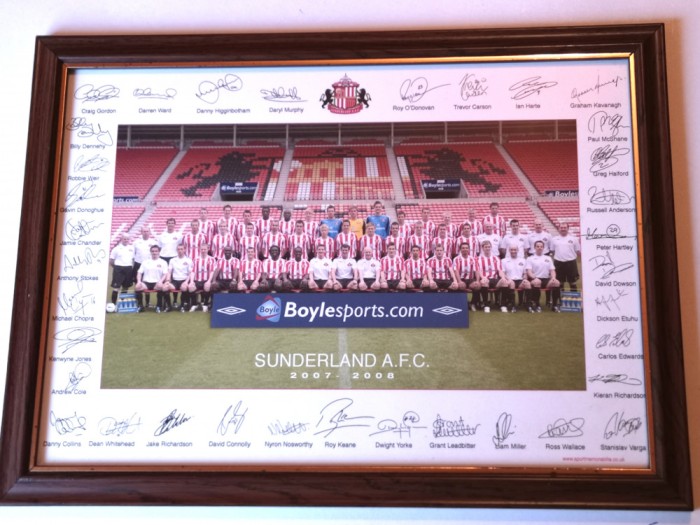 Foto-poster inramat- echipa de fotbal AFC SUNDERLAND(Anglia) autografe printate