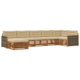 vidaXL Set de canapele de exterior cu pernă 7 pcs Natural și Bej 3383621