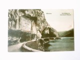 Carte poștala Orșova-Dunărea la Cazane:Șoseaua și placa comemorativă Szechenyi Istvan,necirculată circa 1900