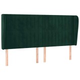 Cumpara ieftin Tablie pat cu aripioare verde inchis 183x23x118/128 cm catifea