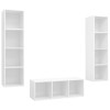 Set de dulapuri TV, 3 piese, alb, lemn prelucrat