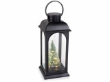 Cumpara ieftin Felinar Craciun plastic negru cu led 12.5x12.5x36 cm