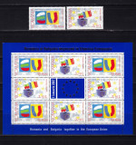Cumpara ieftin RO 2006 LP 1748+a ,&quot;Romania si Bulgaria in UE &quot; serie+minicoala 8M+1 vinieta,MNH, Nestampilat