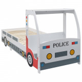 Cumpara ieftin Pat de copii cu birou tip mașină de poliție, 90x200 cm