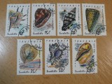 Seria Completa 7 Timbre Tanzania 1992 - Scoici, Moluste Marine Seashells -A94, Stampilat