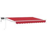 vidaXL Marchiză retractabilă manuală cu led-uri Roșu 3,5 x 2 m 3419224