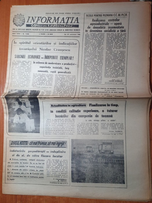 informatia bucurestiului 29 septembrie 1988